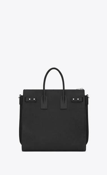 SAINT LAURENT Sac de Jour Men Man SAC DE JOUR SOUPLE North/South Tote in Black Grained Leather b_V4
